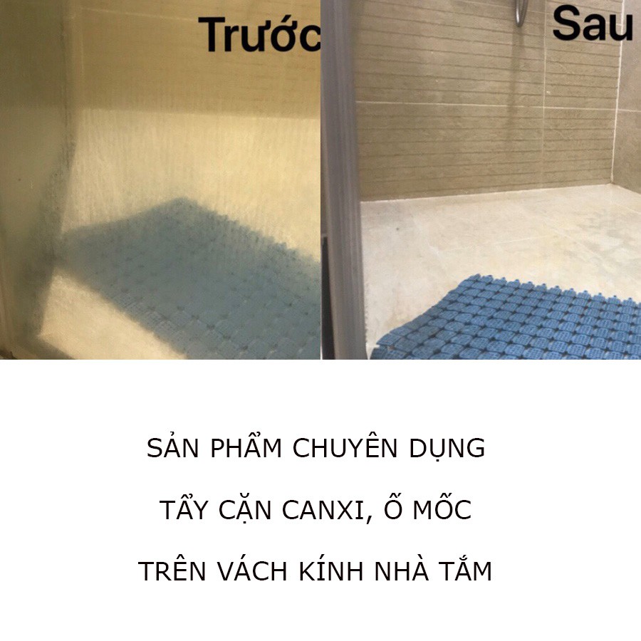 Nước lau kính SABO-K, Tẩy kính bám cặn canxi, ố mốc, cặn vảy cá trên vách kính nhà tắm chai 500ml