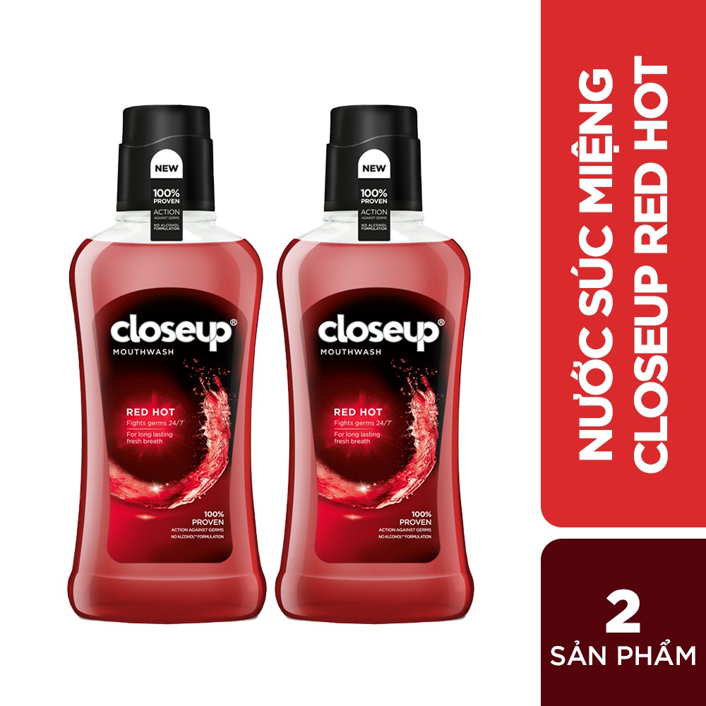 [Mã COSUI03 giảm 8% đơn 150K] Combo 2 nước súc miệng CloseUp Red Hot (500mlx2)