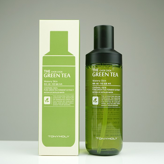 Nước hoa hồng toner trà xanh Tonymoly THE CHOK CHOK GREEN TEA WATERY SKIN 180ml