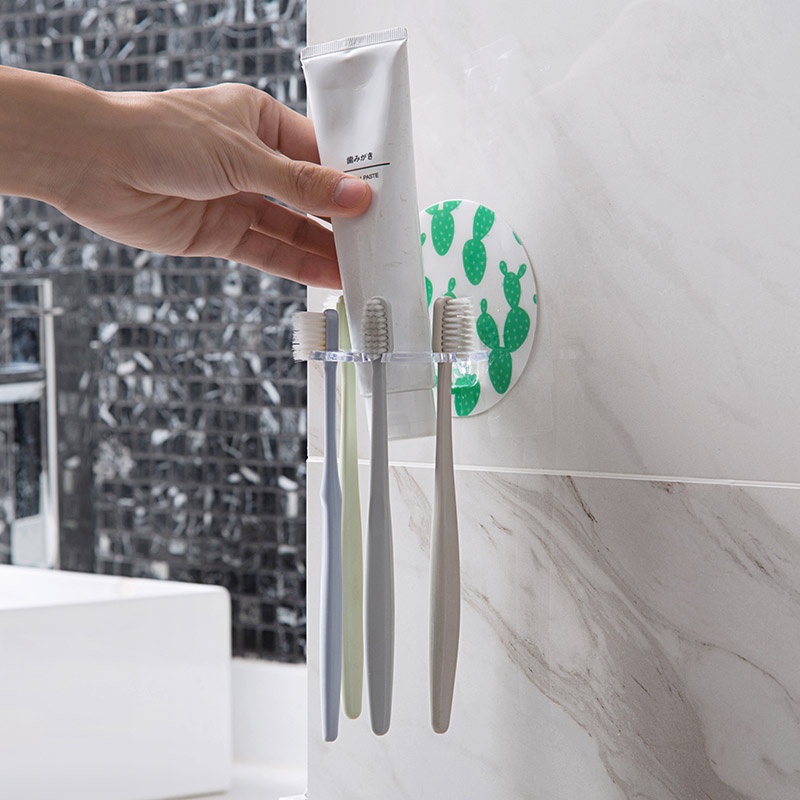 Giá Đỡ Bàn Chải Đánh Răng / Dao Cạo Râu Gắn Tường Nhà Tắm Tiện Lợi
