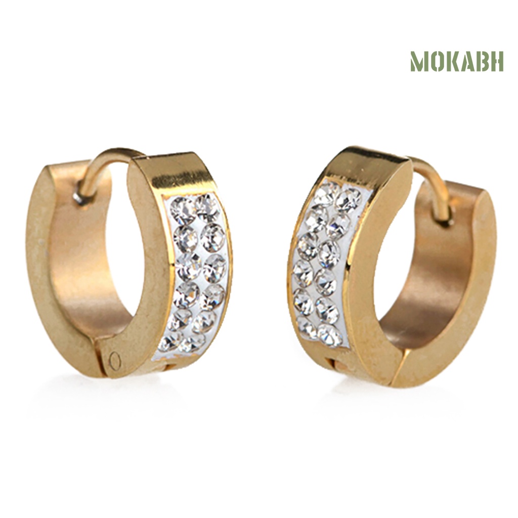 1 Đôi Bông Tai Tròn Nhỏ Bằng Thép Titan Phong Cách Punk Thời Trang Dự Tiệc