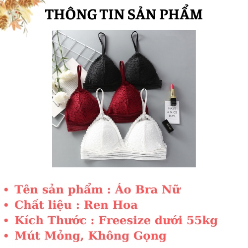 Áo Bra Ren 2 Dây - Áo Ngực Mút Mỏng - Bra Nữ Quyến Rũ  AMYBRA B7313