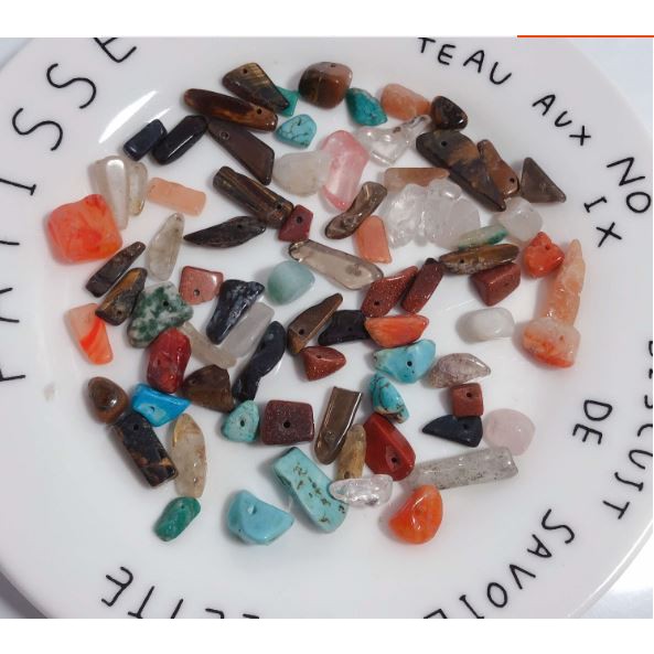 25-100gam mix đá vụn hỗn hợp ngọc lam, mắt hổ, thach anh... -MH2324