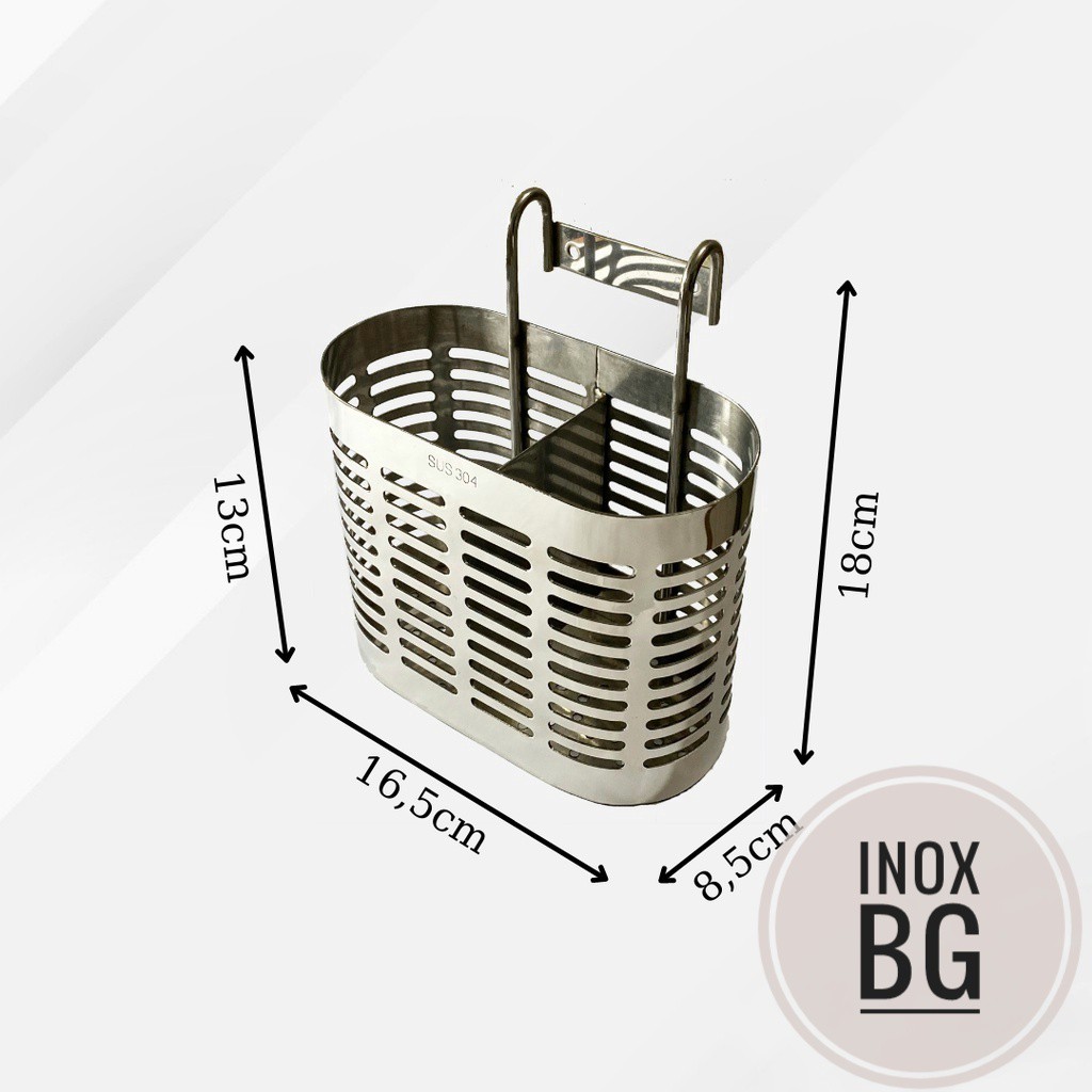 [INOX304] Ống đựng đũa inox - Ống đựng đũa muỗng vuông 1 ngăn hình táo inox cao cấp 304