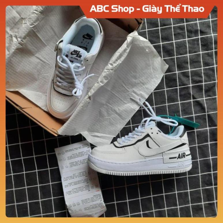Giày AF1 shadow trắng viền đen mới cao cấp, Giầy Sneaker thể thao Air force hot trend