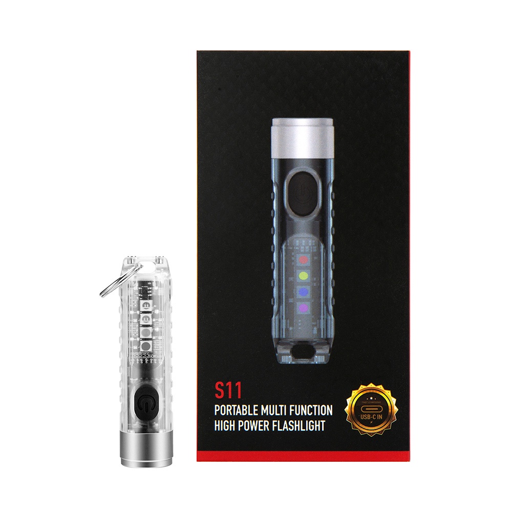 Đèn Pin LED Mini S11 M300 Siêu Sáng Chống Nước Đa Chức Năng Sạc USB Tiện Dụng