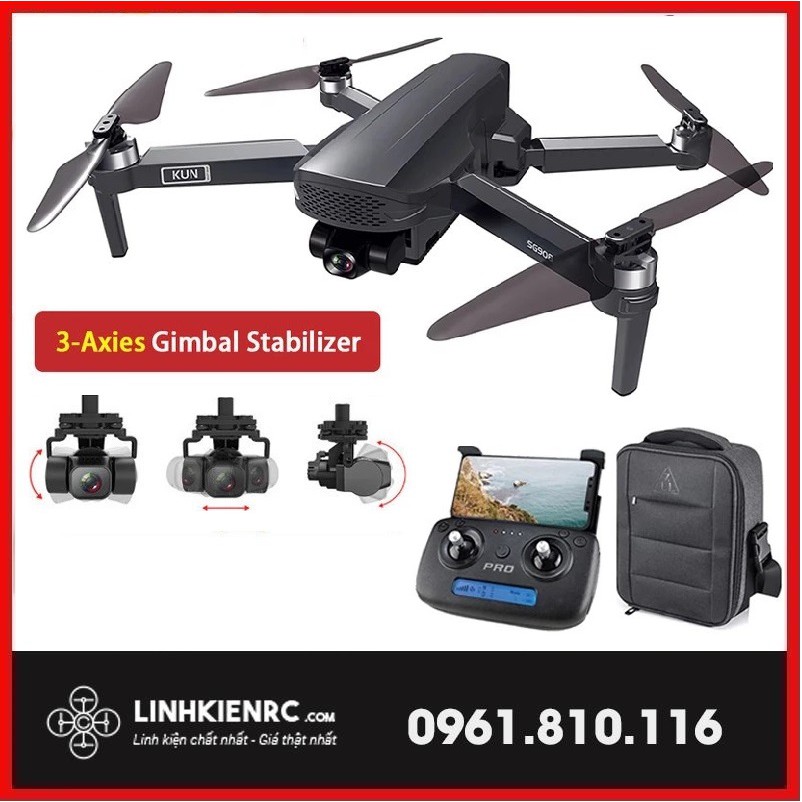 Flycam ZLRC SG908 KUN – Gimbal 3 Trục – Chống Rung EIS – Tặng Túi Đựng