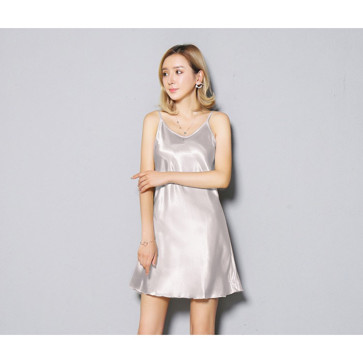 Váy ngủ sexy lụa satin hai dây gợi cảm quyến rũ 174