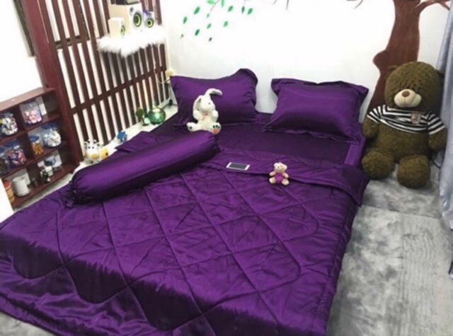 Vải phi bóng tông màu tím khổ 1,5m của Vải rẻ HB shop