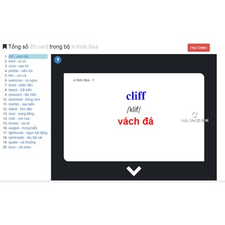Flashcard tiếng Anh cho bé KatchUp - Biển