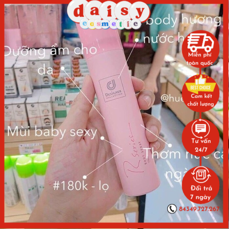 Xịt Thơm Body RSERIES Thái Lan 75ml 🌸 LƯU HƯƠNG 6-8h  🌸 Hương Hoa Hồng Nhẹ Nhàng Quyến Rũ
