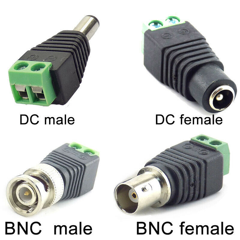 Bộ 5 Đầu Nối Nguồn Điện BNC DC Male female 5.5X2.1MM Coax Cat5 12V Male Cho Camera CCTV