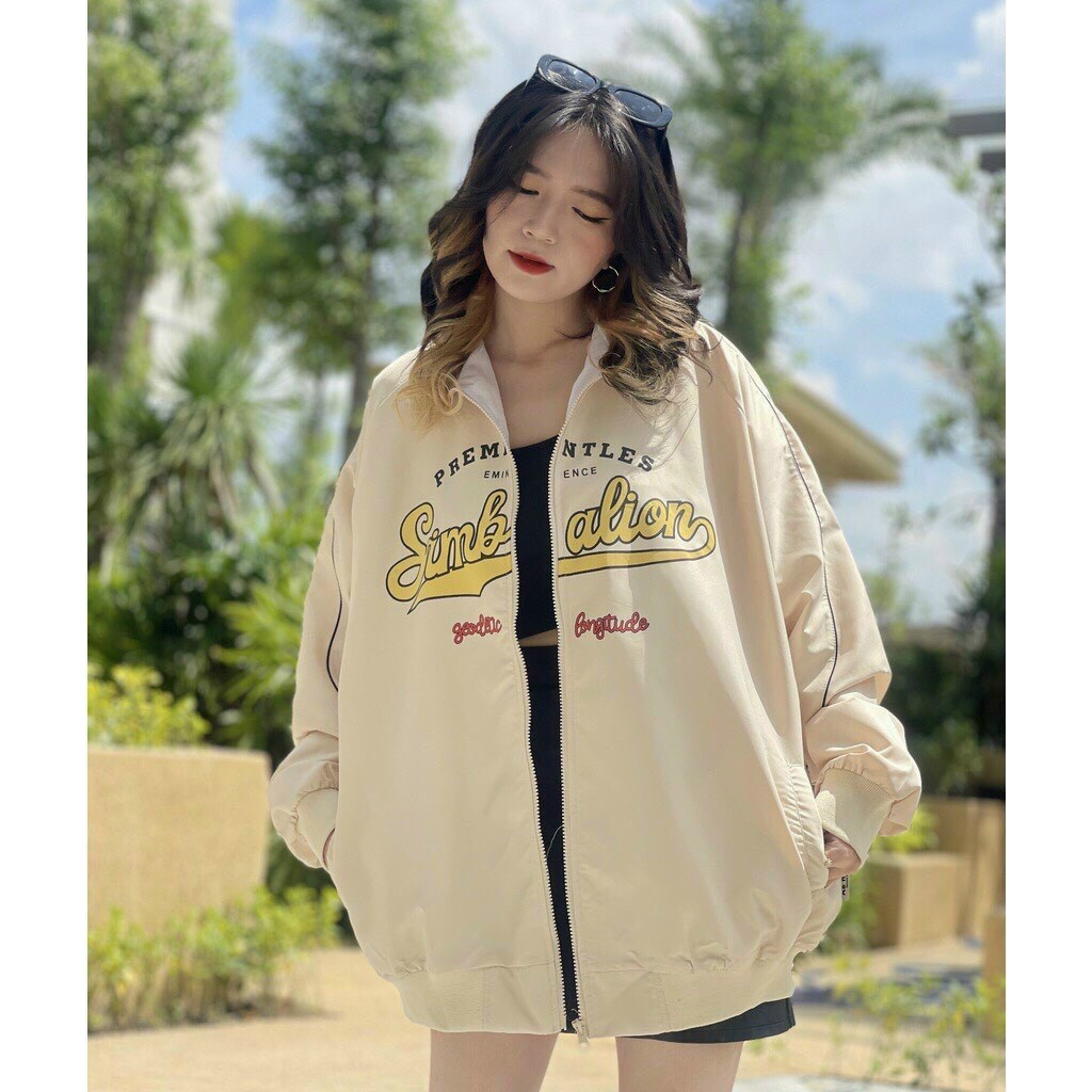 Áo Khoác Bomber Dù SIMBALION Nam Nữ Ulzzang Unisex Kiểu Bóng Chày Form Rộng 2 Lớp GOVA