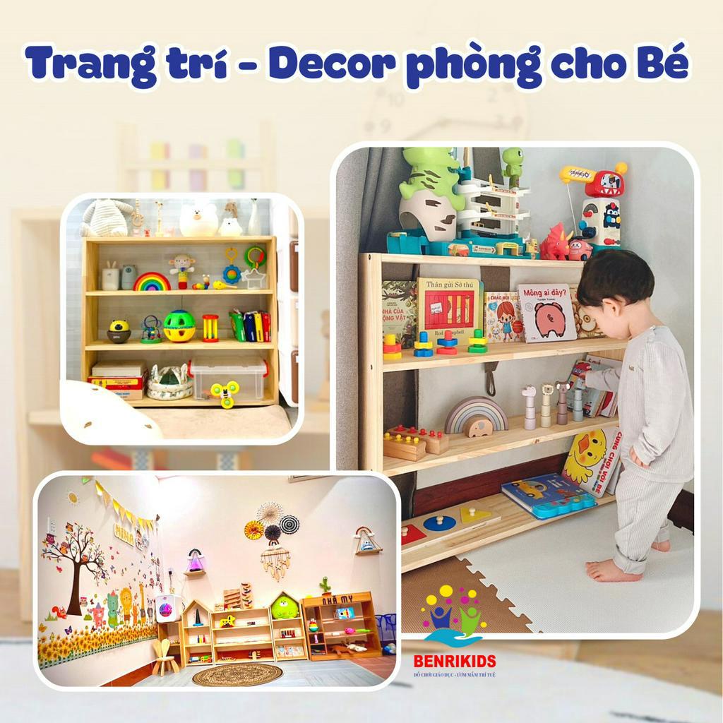 Giá Để Đồ Chơi Cho Bé Bằng Gỗ Hình Ngôi Nhà Trang Trí Decor Phòng Cho Bé