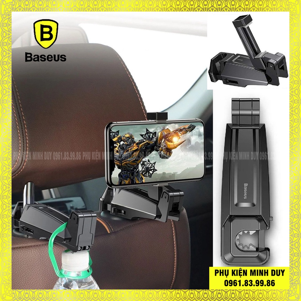 Đế giữ điện thoại gắn lưng ghế trước dùng trên xe hơi Baseus Backseat Vehicle Phone Holder Hook