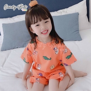 Bộ Đồ Ngủ Gồm Áo Tay Ngắn Và Quần Ngắn Thoáng Khí Thoải Mái Cho Bé Trai Và Bé Gái 2-14 Tuổi