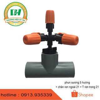 Combo 5 béc phun sương 5 hướng T 21