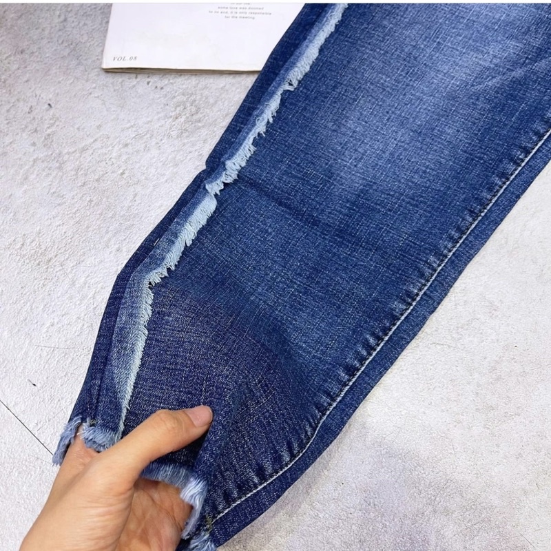 Quần jean 9 tấc bigsize sườn tua