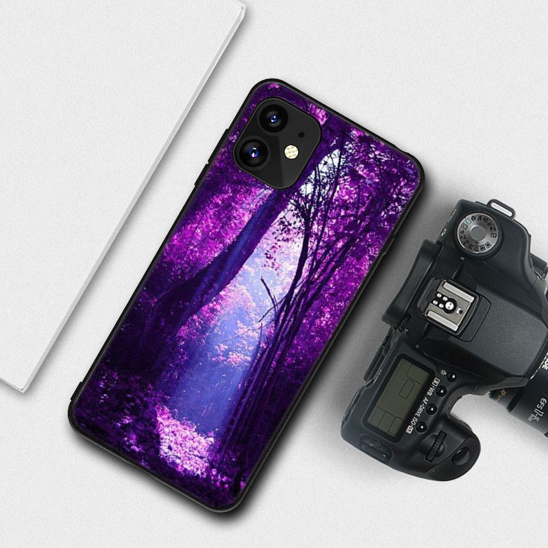 Ốp Điện Thoại Tpu Màu Tím Cho iPhone 11 XR XS 5 5S 6 6S 7 / 8 / SE 2020 Plus