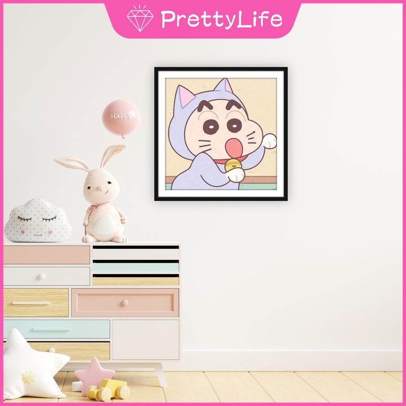 Bộ Tranh Đính Đá 5D DIY Hình Cậu Bé Bút Chì Hoạt Hình Để Trang Trí Nhà 30x30cm