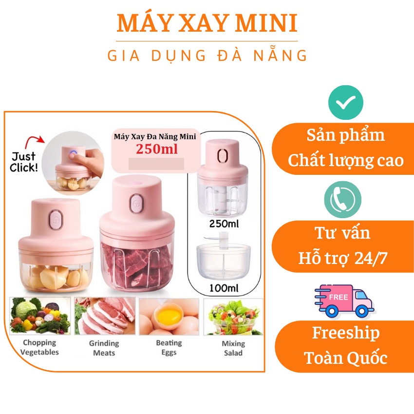 Máy xay mini  CAO CẤP  máy xay tỏi, ớt có tích điện, thiết kế nhỏ gọn nên rất tiện lợi