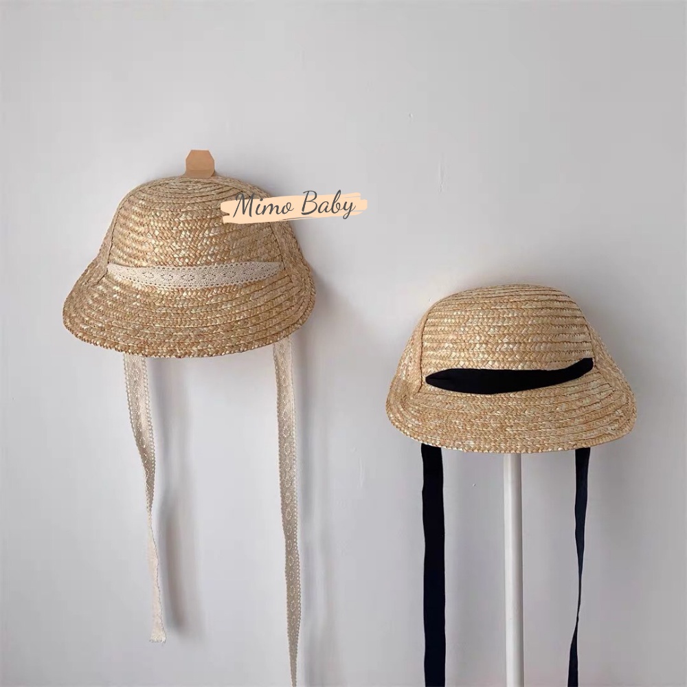 Mũ cói nửa đầu buộc dây phong cách hàn quốc cho bé MH158 Mimo Baby