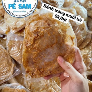 Bánh tráng muối tỏi xike