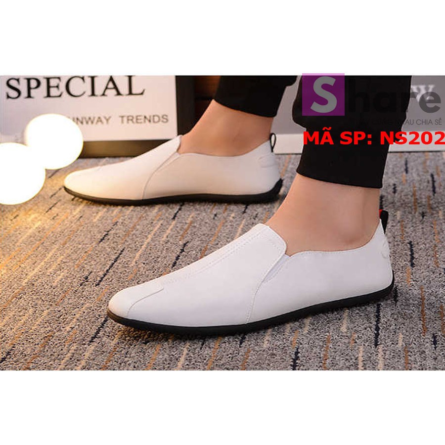 [ SIÊU RẺ ] TẶNG TẤT LƯỜI CAO CẤP - Giày Lười Nam Hàn Quốc Màu Trắng [ Shop Yêu Thich ] | BigBuy360 - bigbuy360.vn