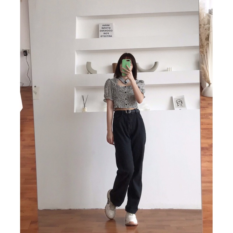 [Ảnh Thật] Quần bò/Jeans ống suông hách dáng [Tặng Kèm Scrunchies]