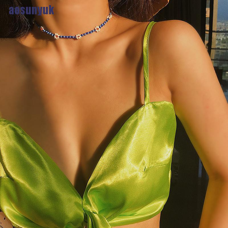 JE Vòng Cổ Choker Handmade Đính Hoa Phong Cách Boho