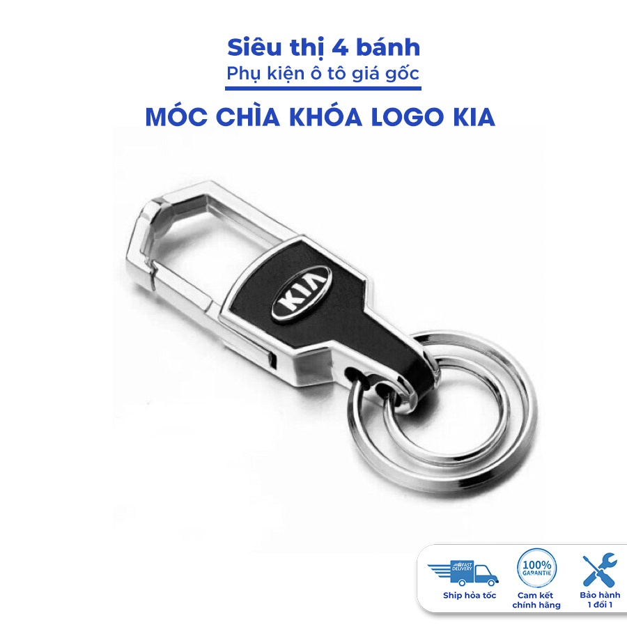 Móc khóa da cao cấp logo hãng Kia morning soluto cerato seltos sorento