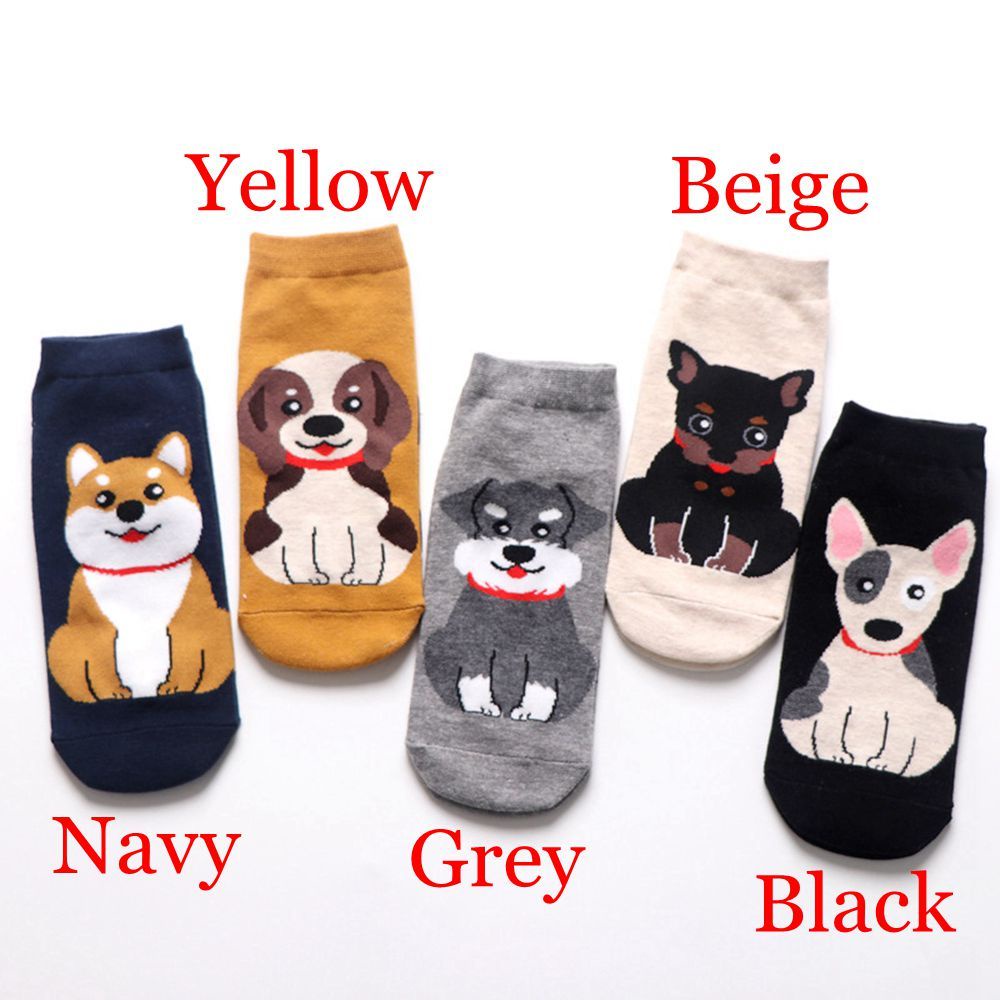 Vớ cotton cổ ngắn in hình chú chó dễ thương MIHAN1