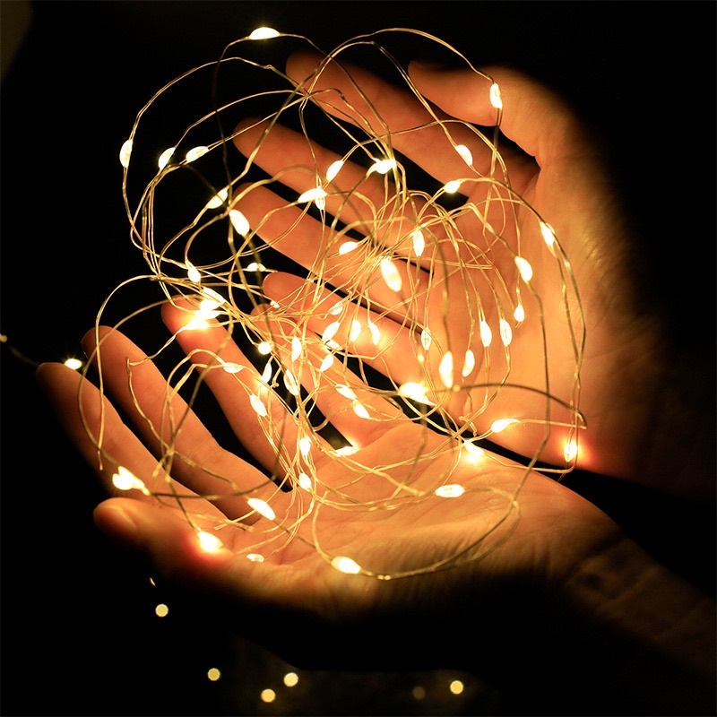 [XẢ KHO GIÁ SỐC] Đèn Led Dây Fairy Light 3 chế độ nháy Tặng Pin Trang Trí Hộp Quà Ấm áp Giáng sinh