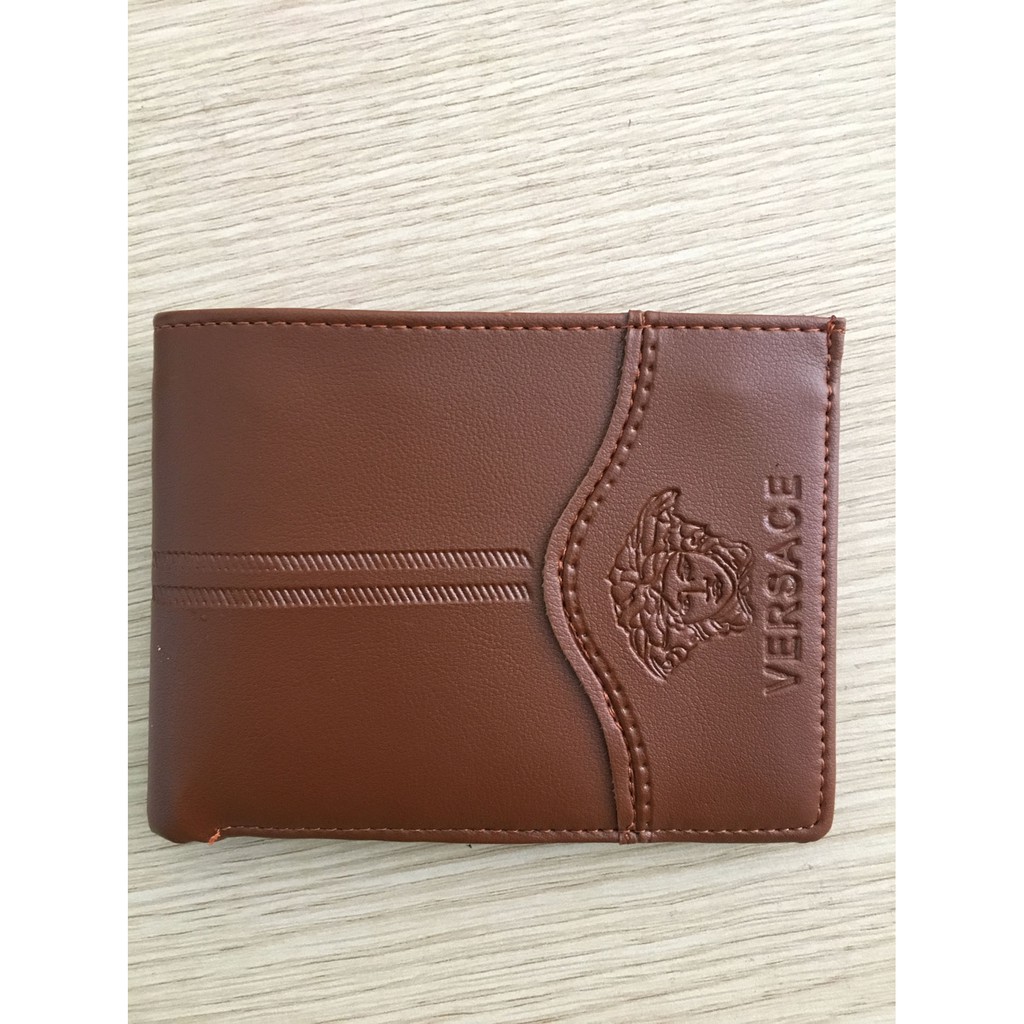 Ví nam da bò VERSACE mầu nâu