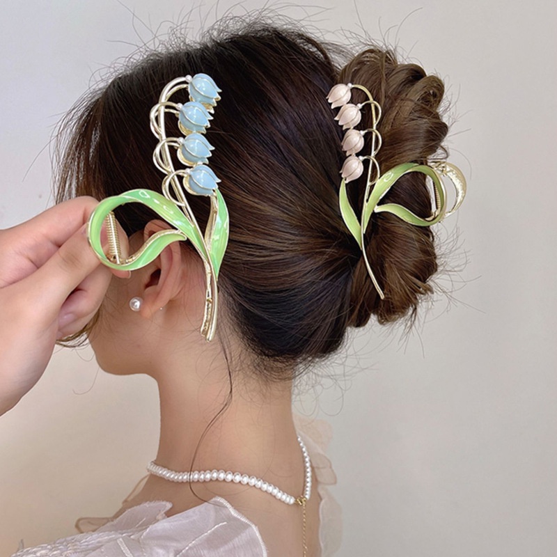 Kẹp tóc càng cua MANYUE thiết kế bông hoa màu sắc ngọt ngào phong cách Hàn Quốc thời trang dành cho nữ