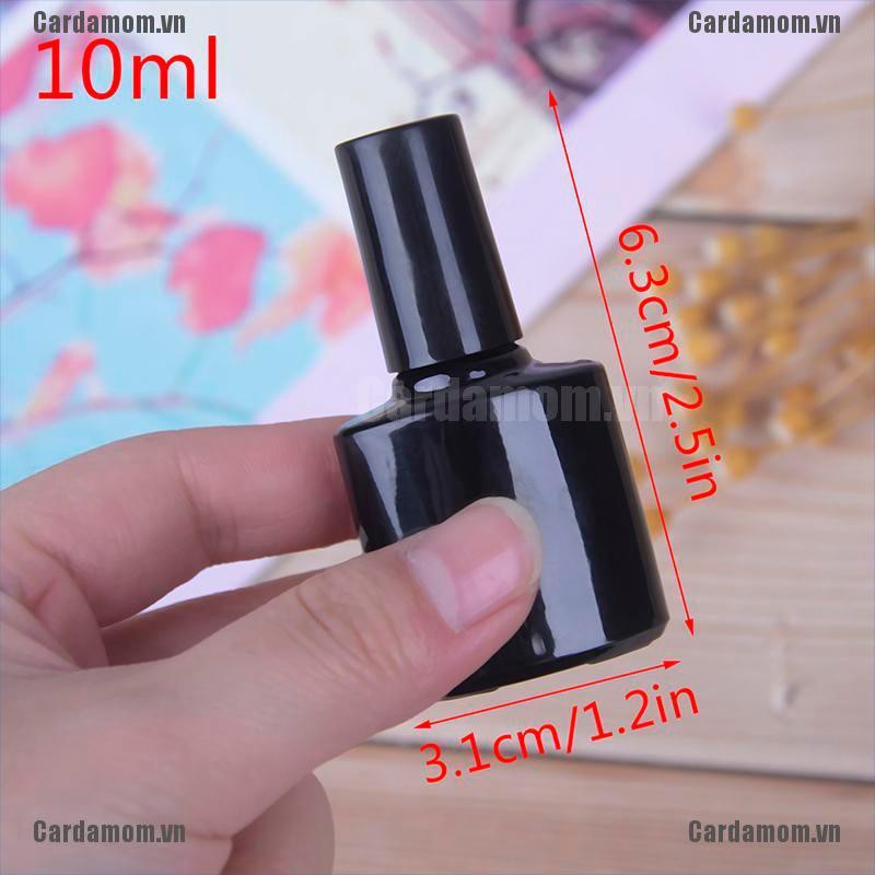 {carda} 10ml Empty Nail Polish Bottle Black Glass With Agitator Mixing Balls Nail polish{LJ}