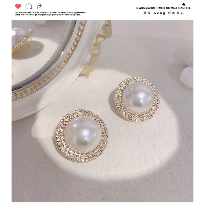 Khuyên Bông Tai Nụ Đính Đá Và Hạt Ngọc Nhiều Mẫu Sang Chảnh