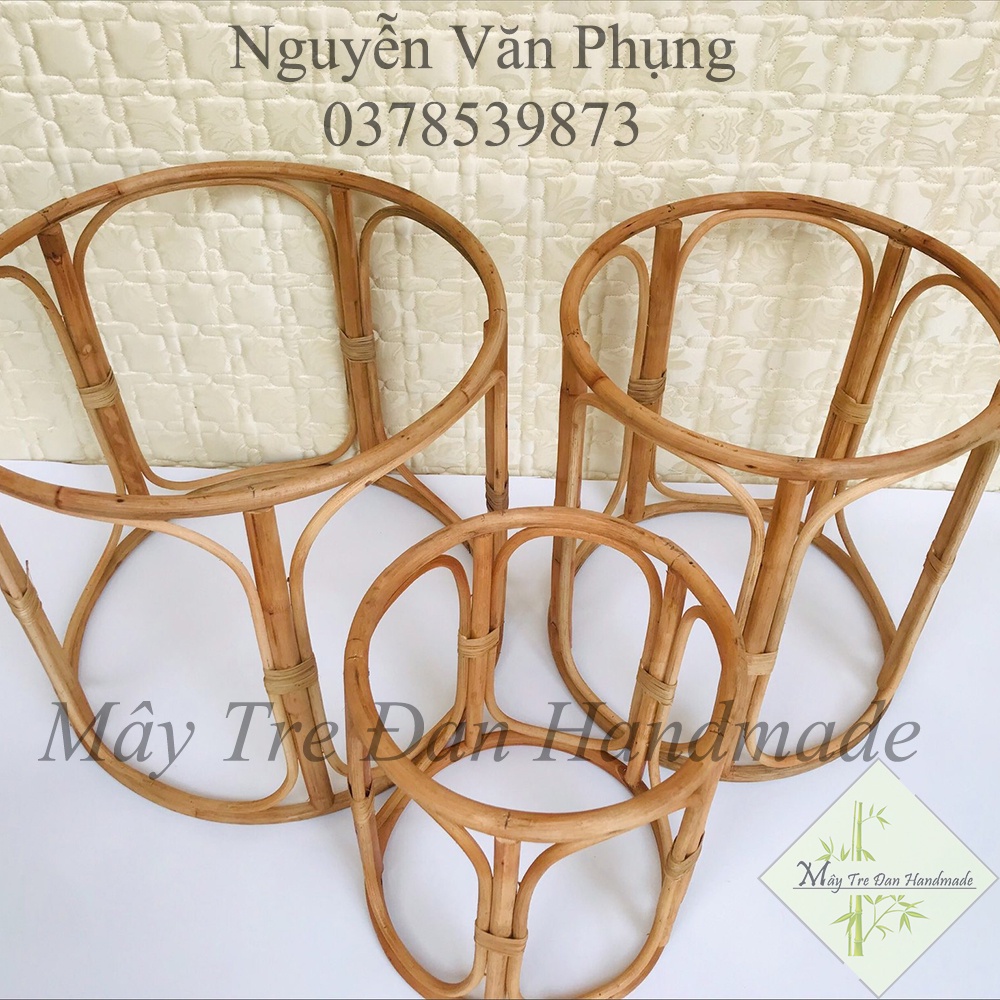 Chân bàn mây tre đan , kích thước D30xH35 D40xH45 D50xH45