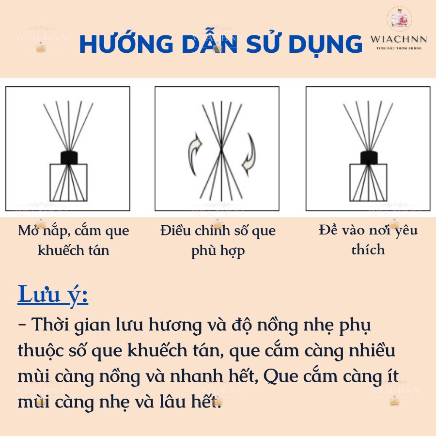 Tinh Dầu Thơm Phòng WIACHNN Thiên Nhiên Nàng Thơ Tự Khuếch Tán Khử Mùi Không Khí 150ml