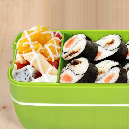 HCM - Hộp cơm Lunch box 2 tầng 750ml kèm muỗng