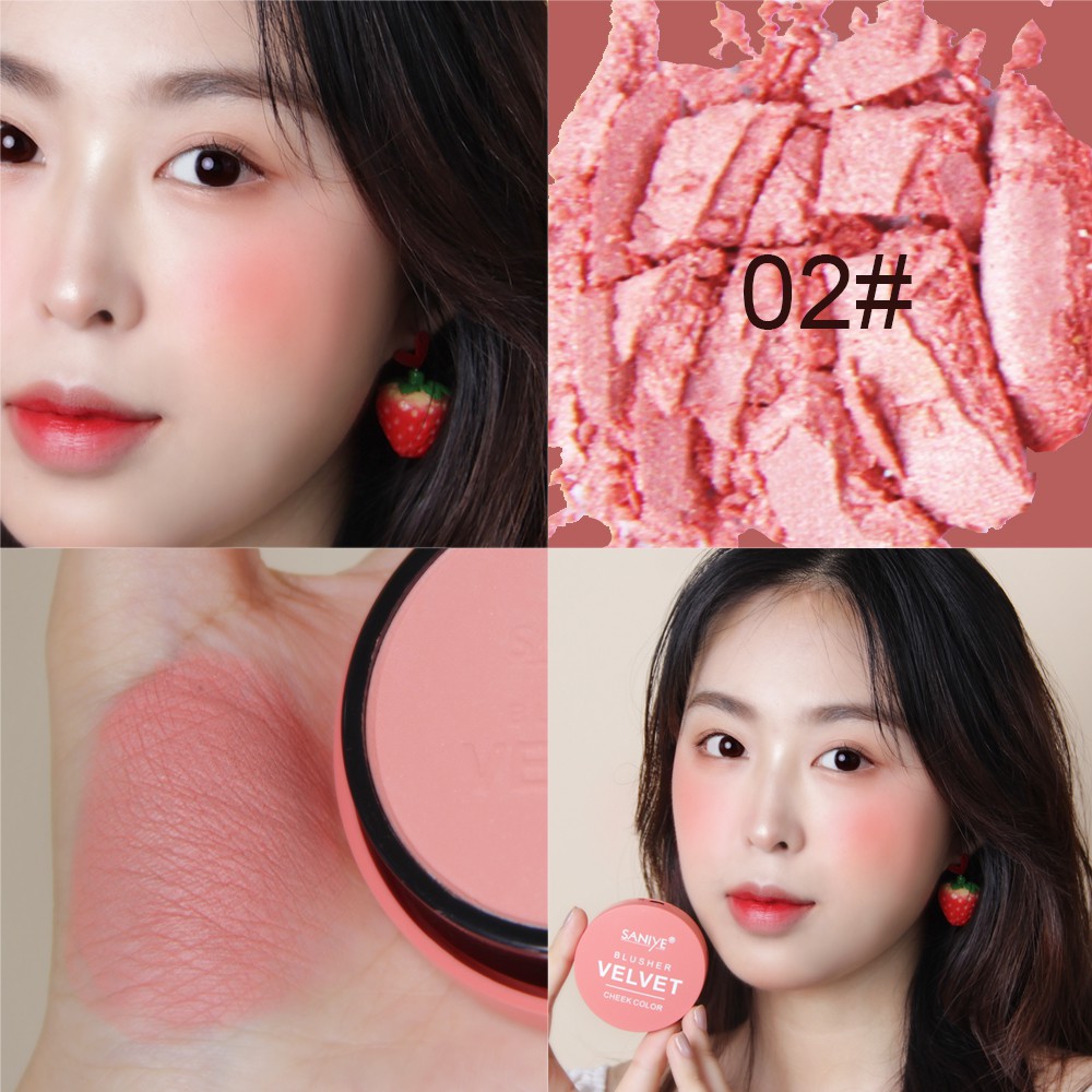 Phấn má hồng SANIYE E 0145 kèm gương mini và cọ trang điểm chuyên nghiệp | BigBuy360 - bigbuy360.vn