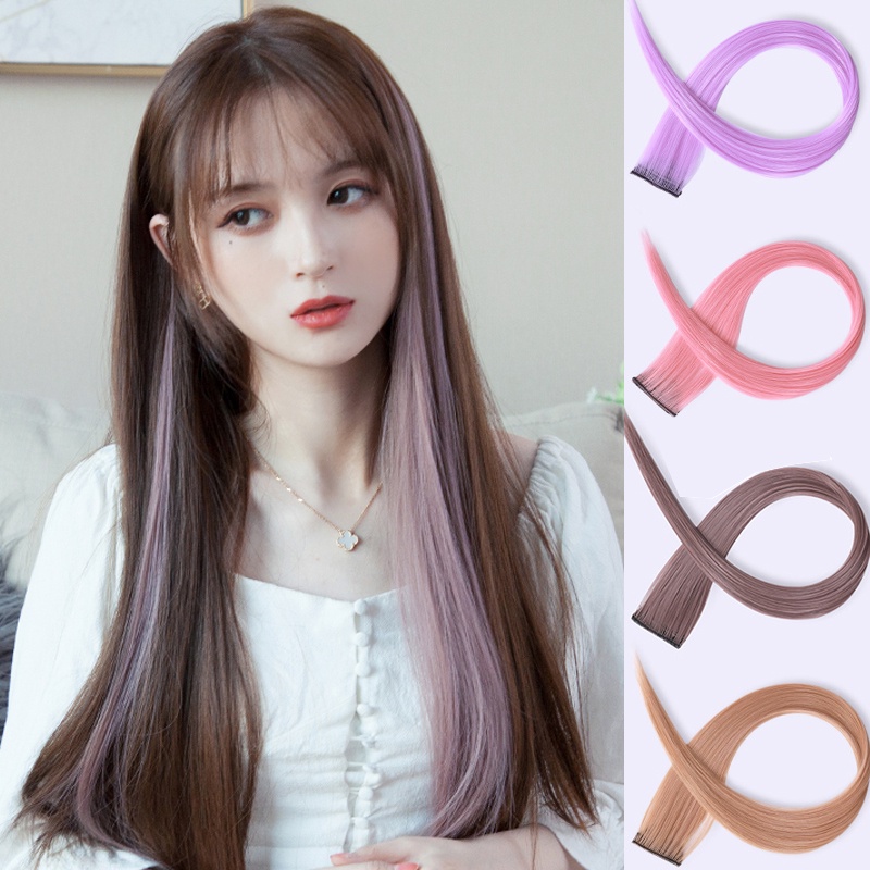 Bộ Tóc Giả Nối Dài 55cm Nhuộm Màu Độc Đáo Thời Trang Cho Nữ