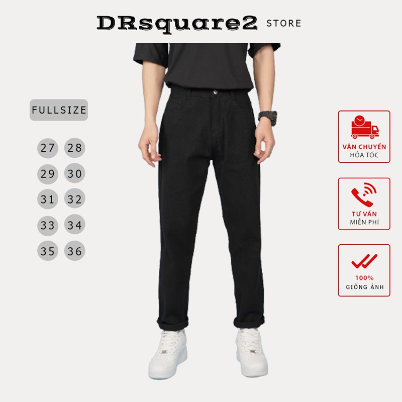 Quần Jean Nam, Quần Baggy Nam - màu đen - suông ống rộng