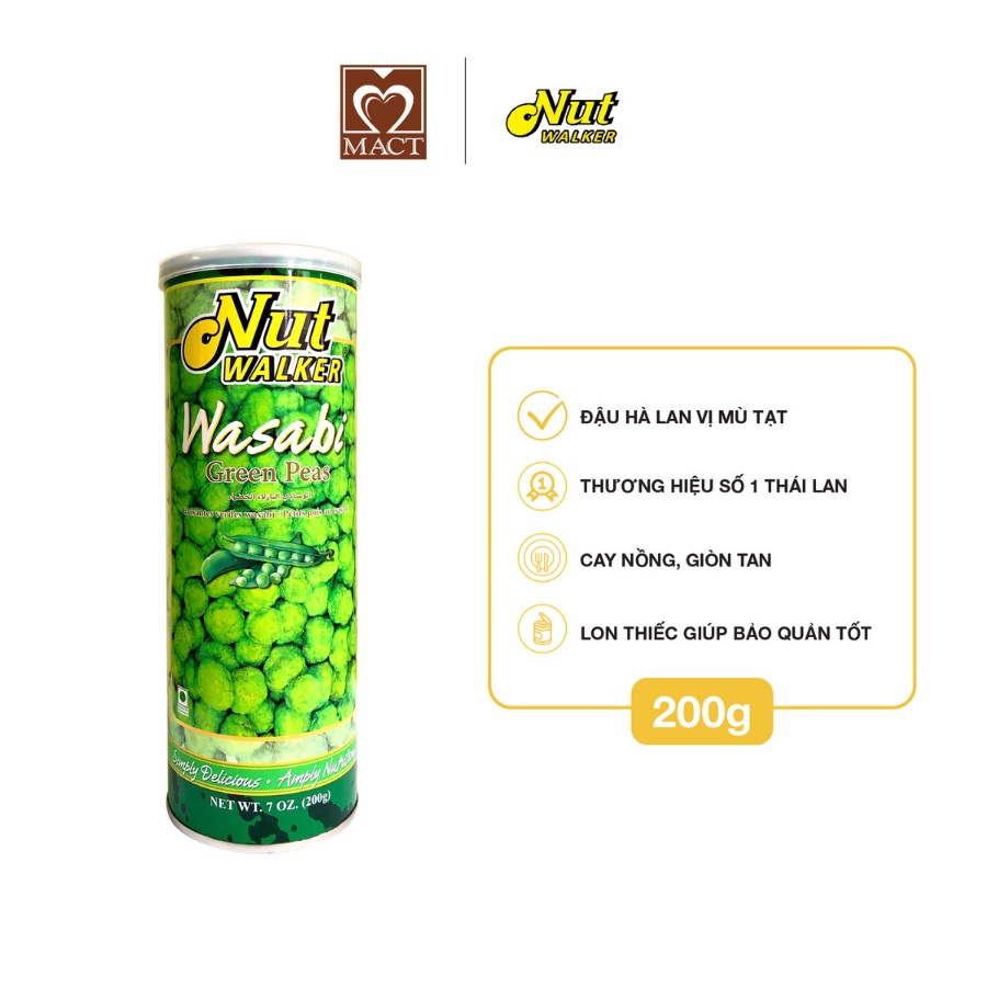 Đậu Hà Lan NUT WALKER - Vị Mù tạt Wasabi - lon 200g