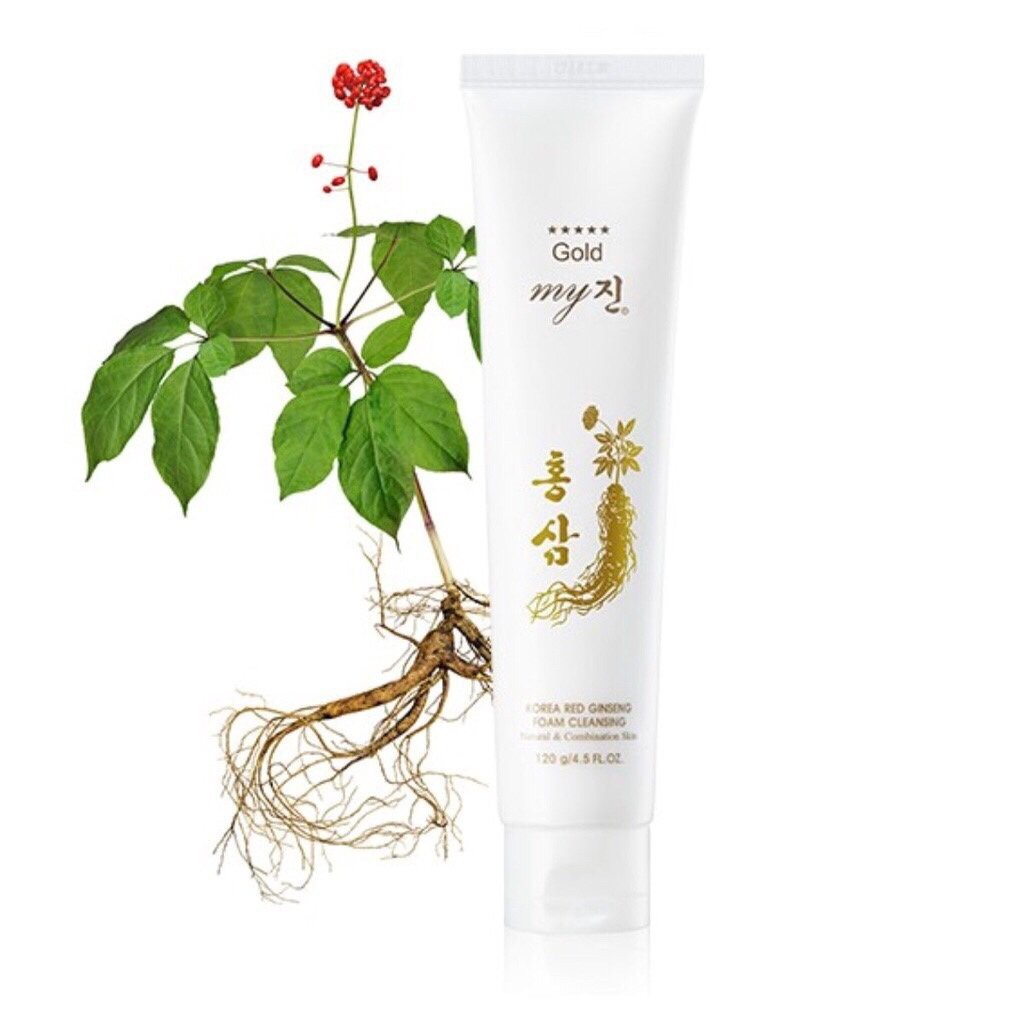Sữa rửa mặt cho da dầu, sữa rửa mặt cho da nhạy cảm, tạo bọt, trắng da sâm đỏ My Gold Hàn Quốc 120mg