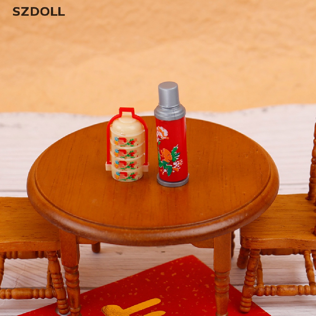 8pcs/Set Dollhouse Miniature Chinese wedding gift box Vintage Water bottle Model  DOM
