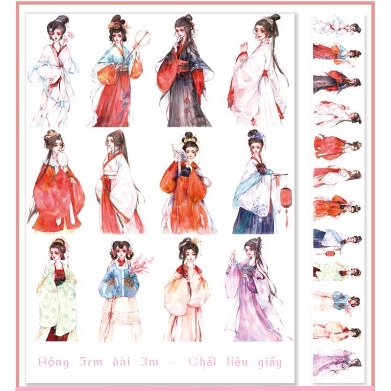 1k deal sốc Washi cổ trang Trung Quốc