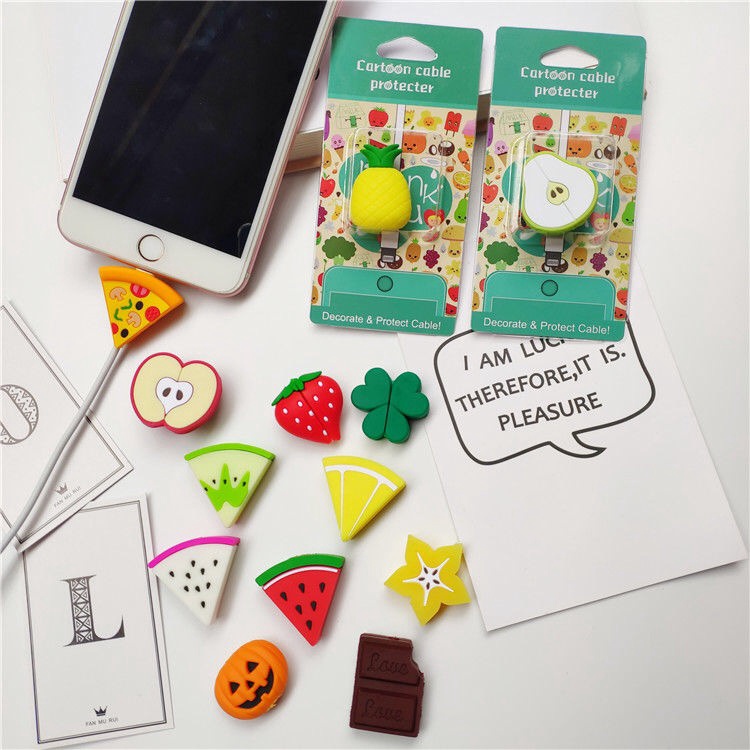 Phụ kiện bảo vệ đầu dây cáp hình trái cây dễ thương