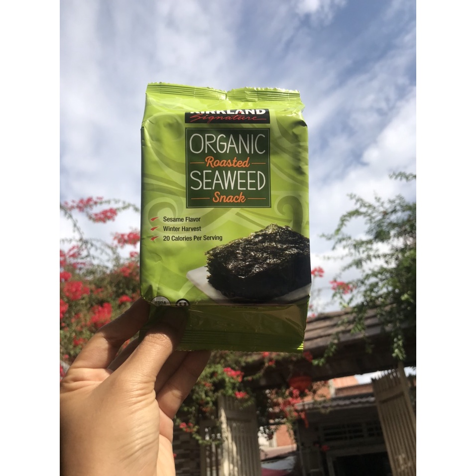 RONG BIỂN ĂN LIỀN HỮU CƠ KIRKLAND ORGANIC SEAWEED SNACK CHUẨN MỸ 17 GRAM - DATE 16 MAY 2022