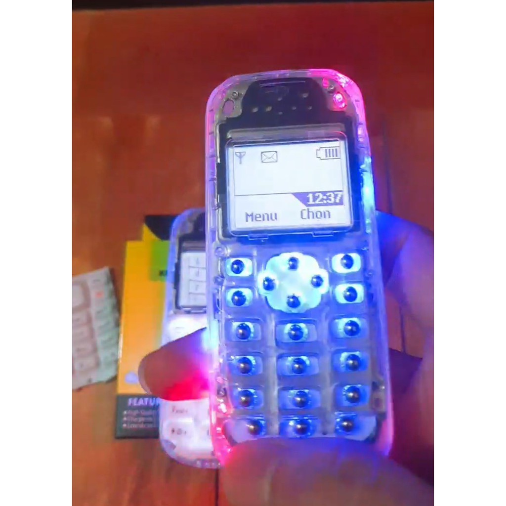 Điện thoại Nokia 1280 Độ LED 10 Bóng Phím Bi, Nokia 1280 chính hãng tặng kèm phím cơ đầy đủ pin sạc